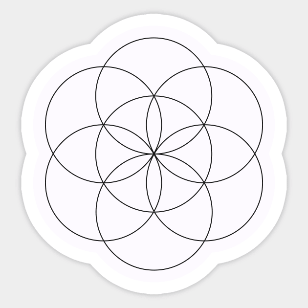 The seed of life, sacred geometry Sticker by Mon, Symphony of Consciousness.